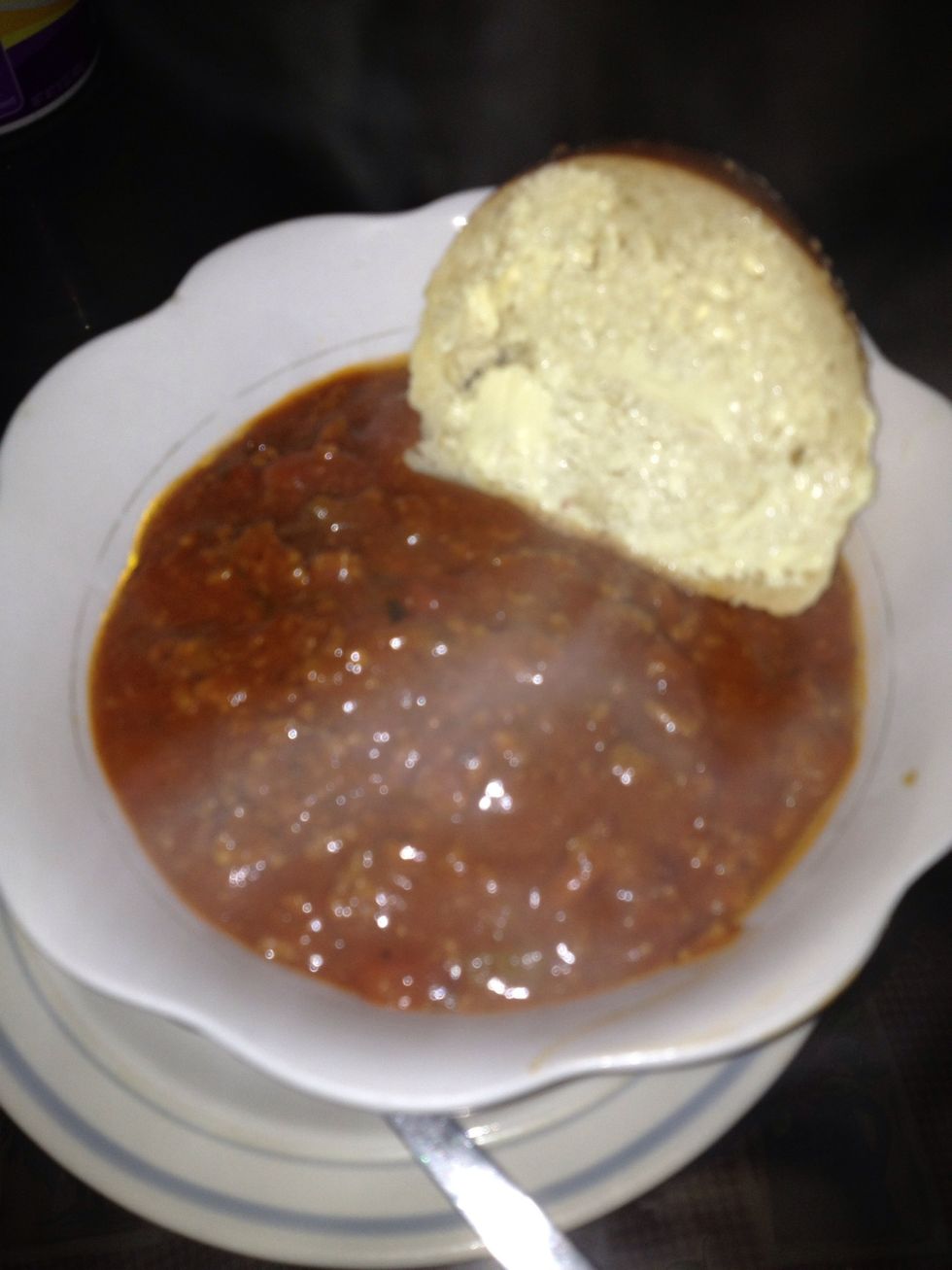 Serve it with some Buttered Italian bread. You can also add some cheese it u like. Hope u guys like it. Enjoy!!!