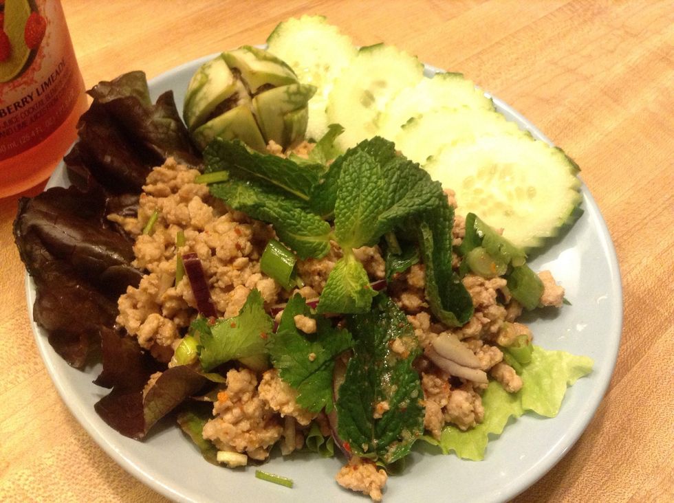Serve on a dish and garnish with mint. Wow look yummy. Right!