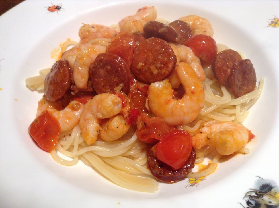 Serve on pasta rice whatever your pleasure and enjoy...