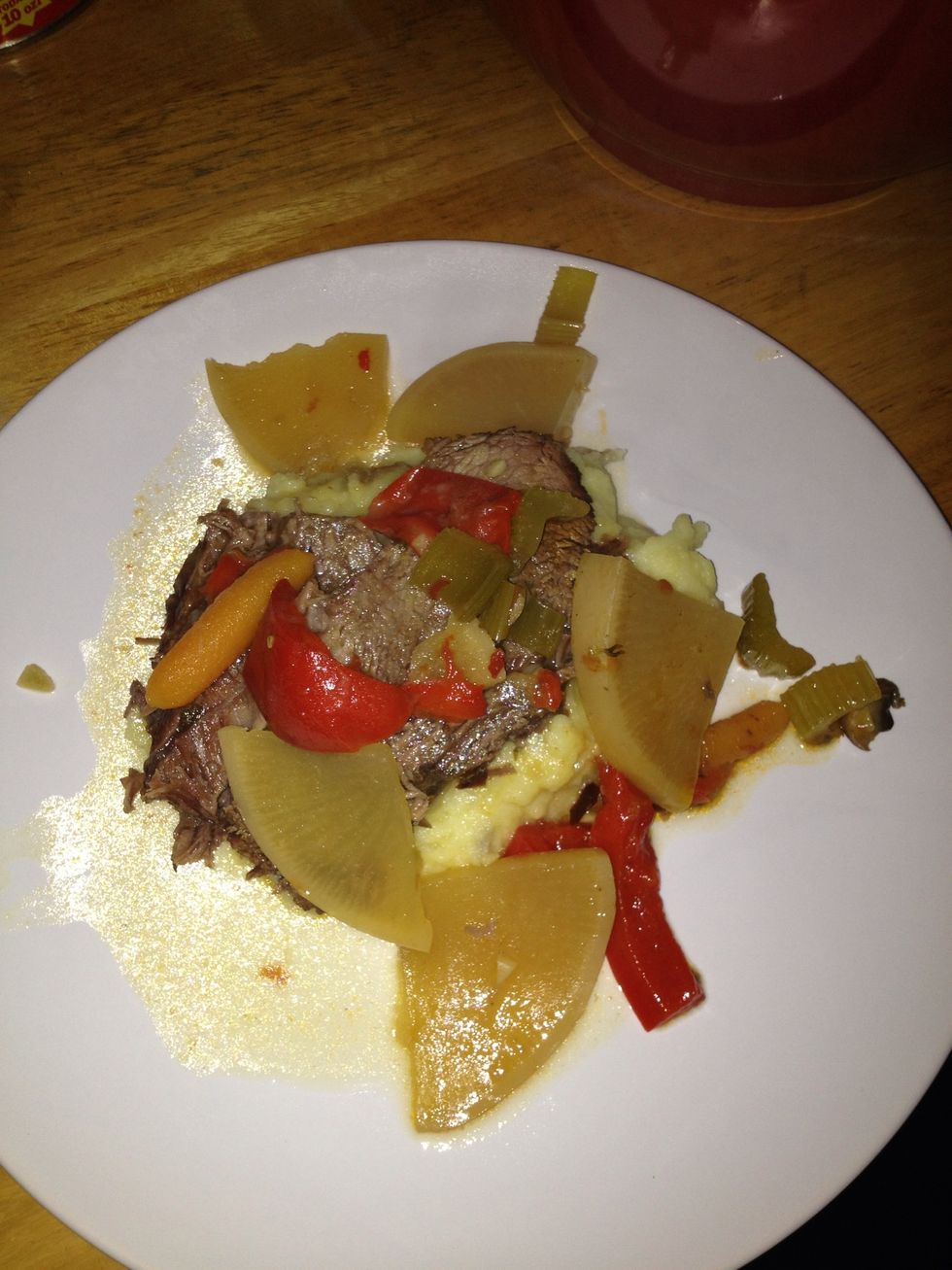 Serve over mashed potatoes or rice or egg noddles enjoy...