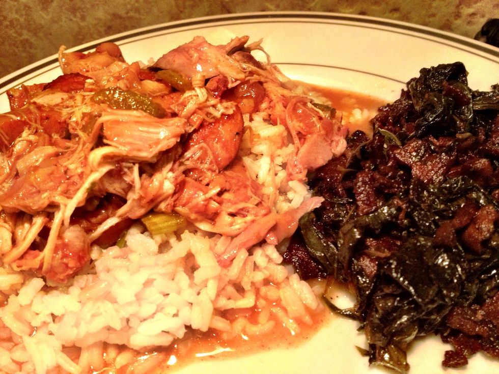 Serve over rice of your choice! I serve mine with my own collard greens recipe and cornbread to sop up the juices. The whole family loves it!