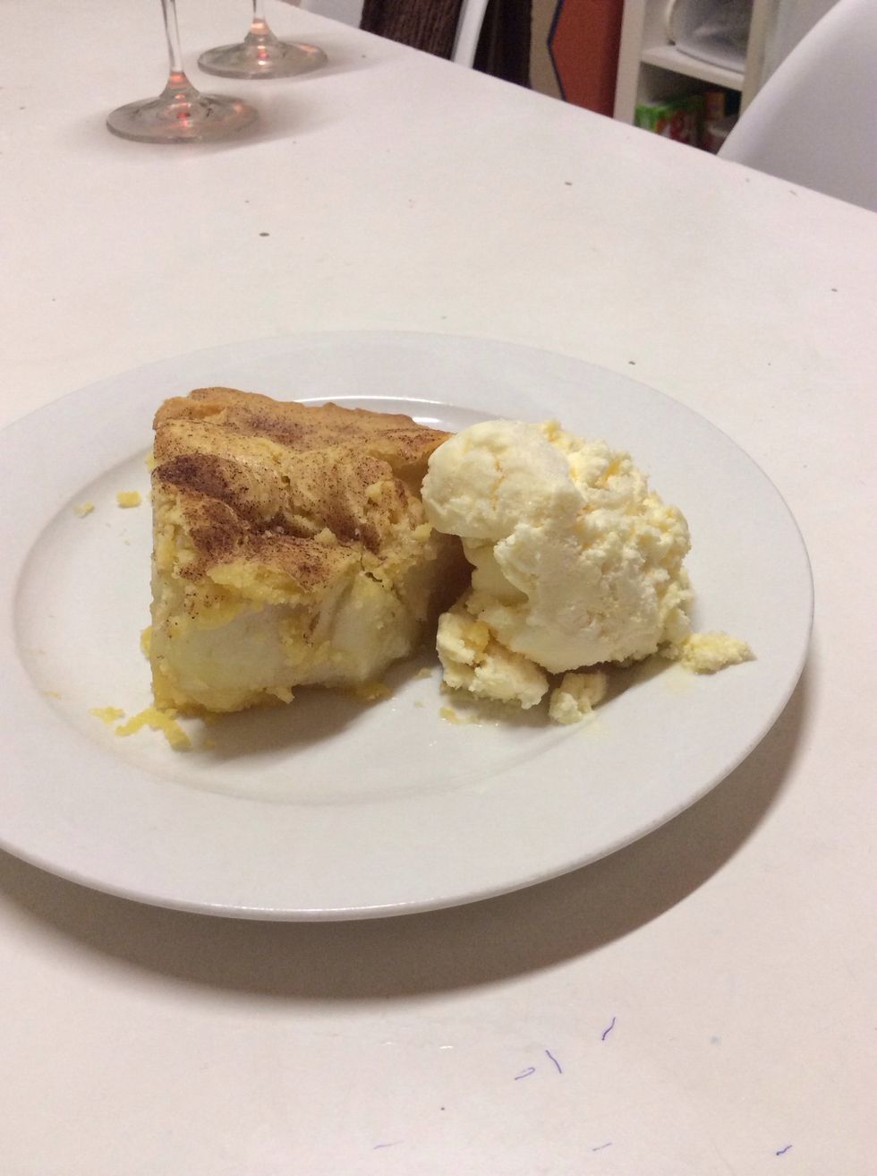 Serve the apple pie with ice-cream, cream, custard or whatever you desire. Happy Eating!!