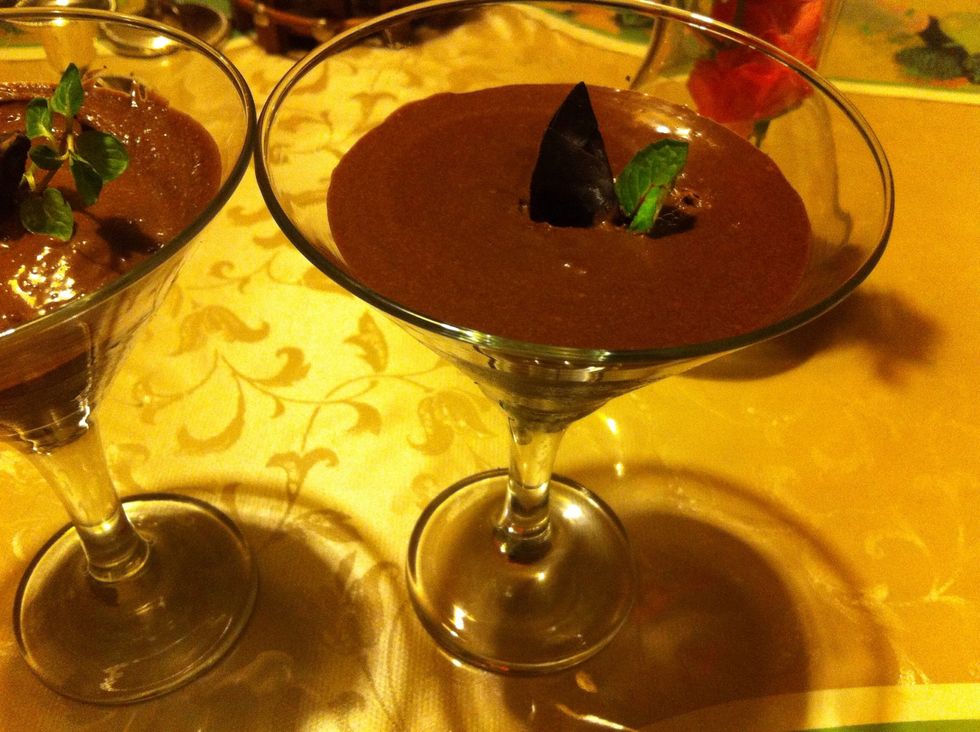 Serve the remaining (if) chocolate mousse in glass. Ppl will love it!