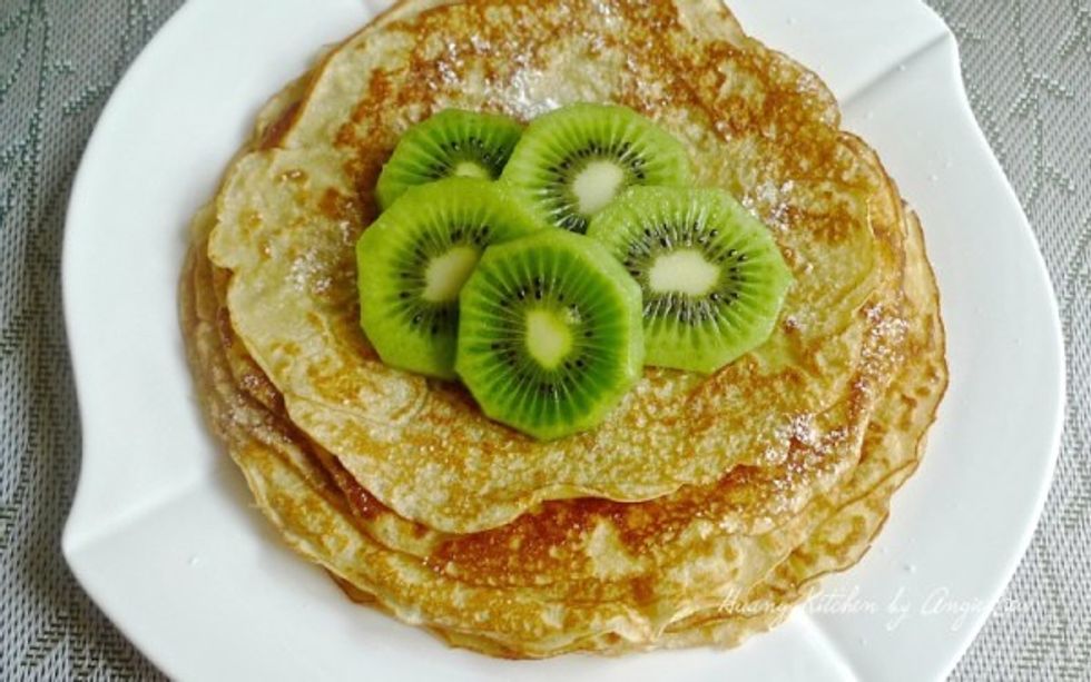 Serve them warm with just some maple syrup and fresh fruits.