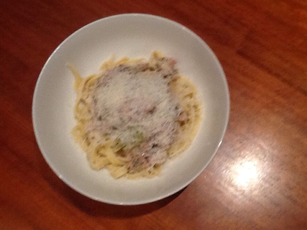 Serve topped with additional parmesan cheese.