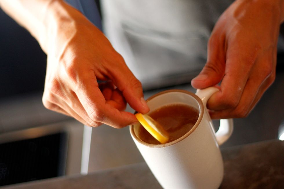 Serve with a lemon slice.