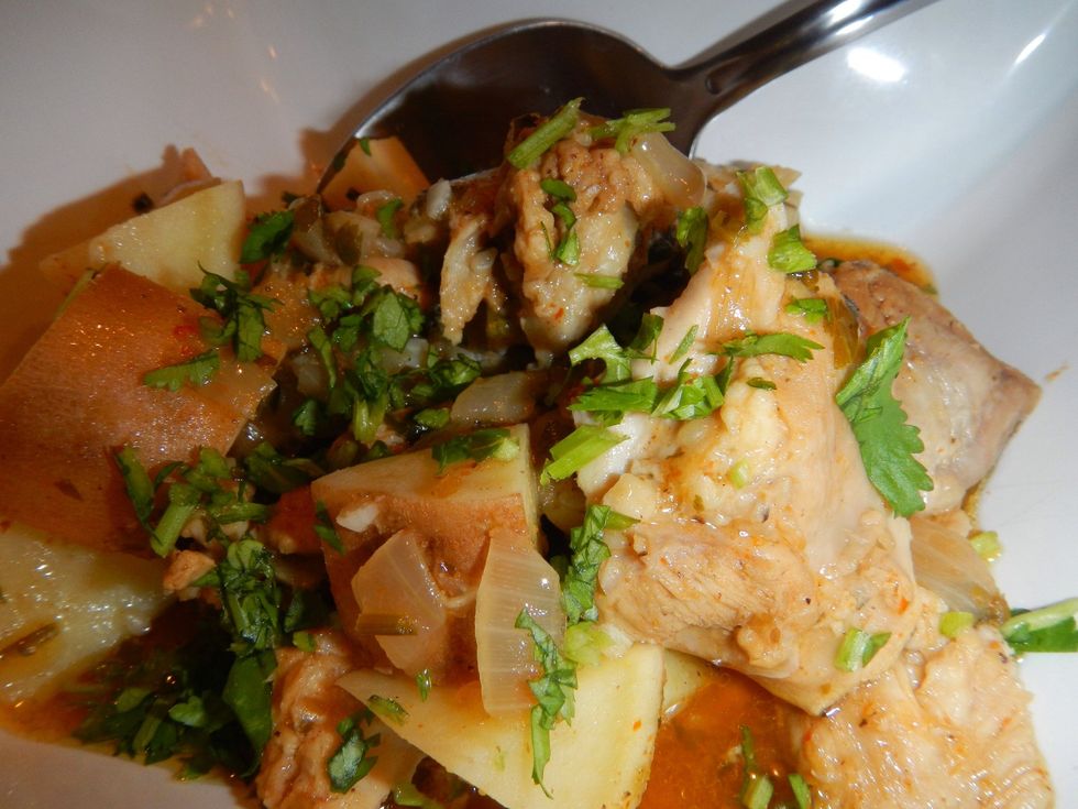 Serve with a little sprinkling of cilantro