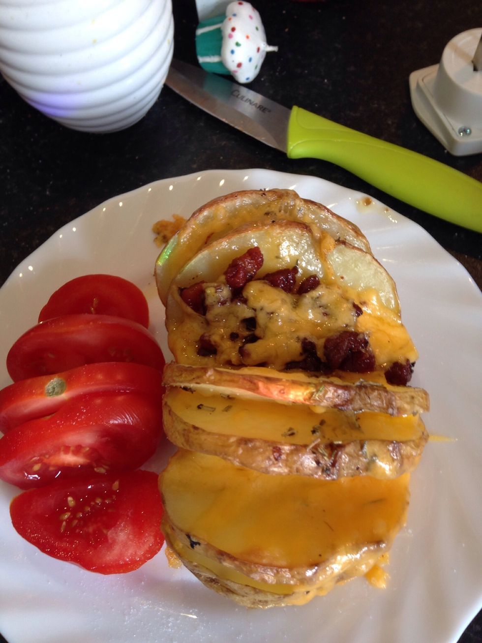 Serve with a wee tomato...a bit of sour cream would also go down a treat