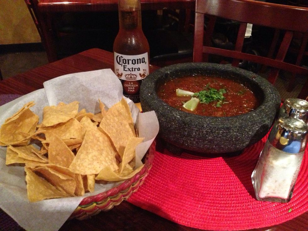 Serve with chips and you will have the best tasting salsa ever