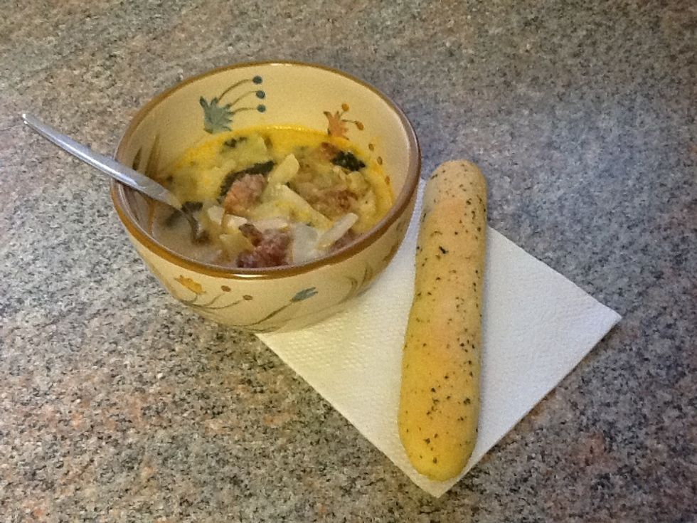 Serve with garlic bread if you'd like and enjoy!