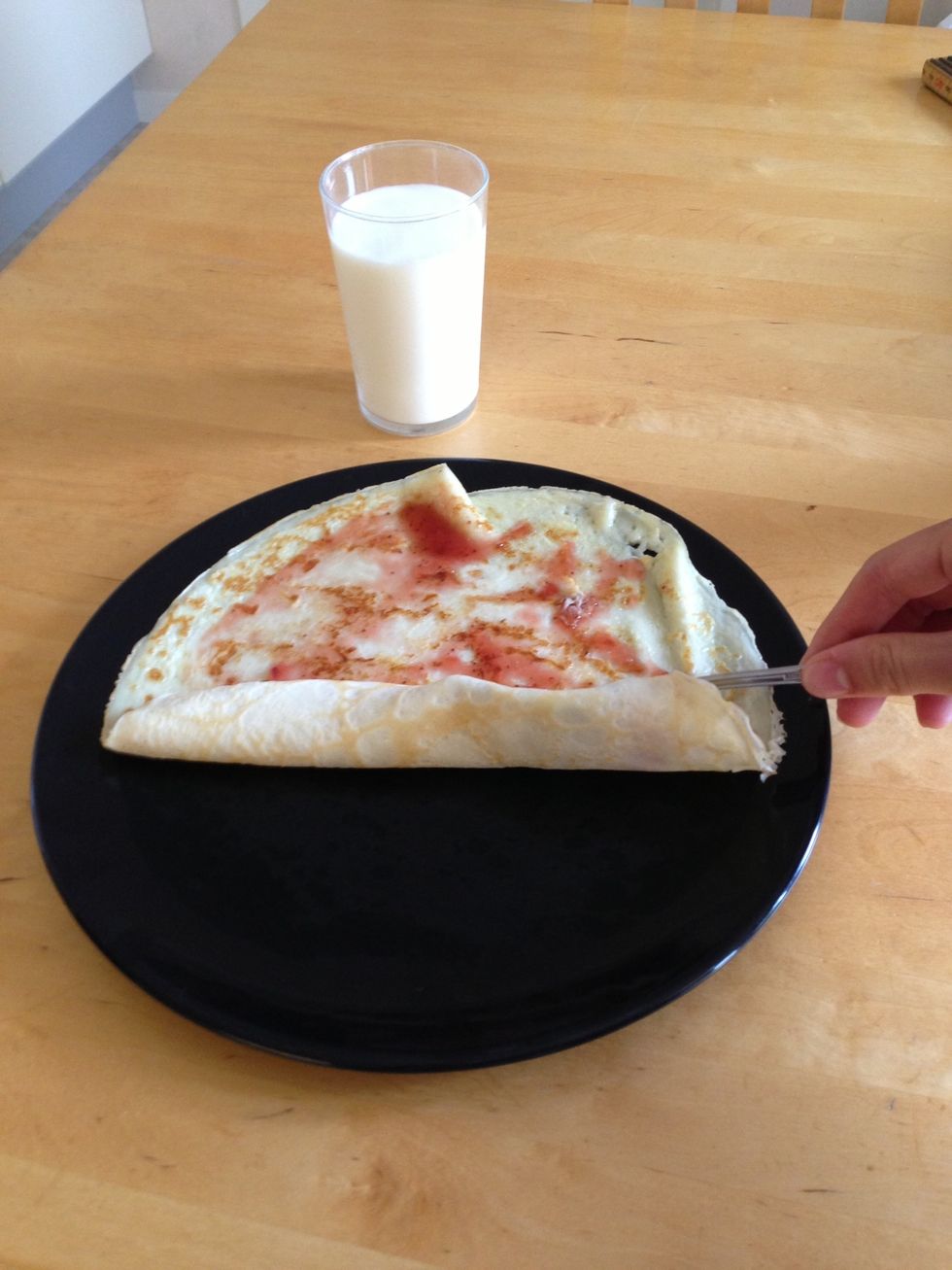 Serve with jam and milk