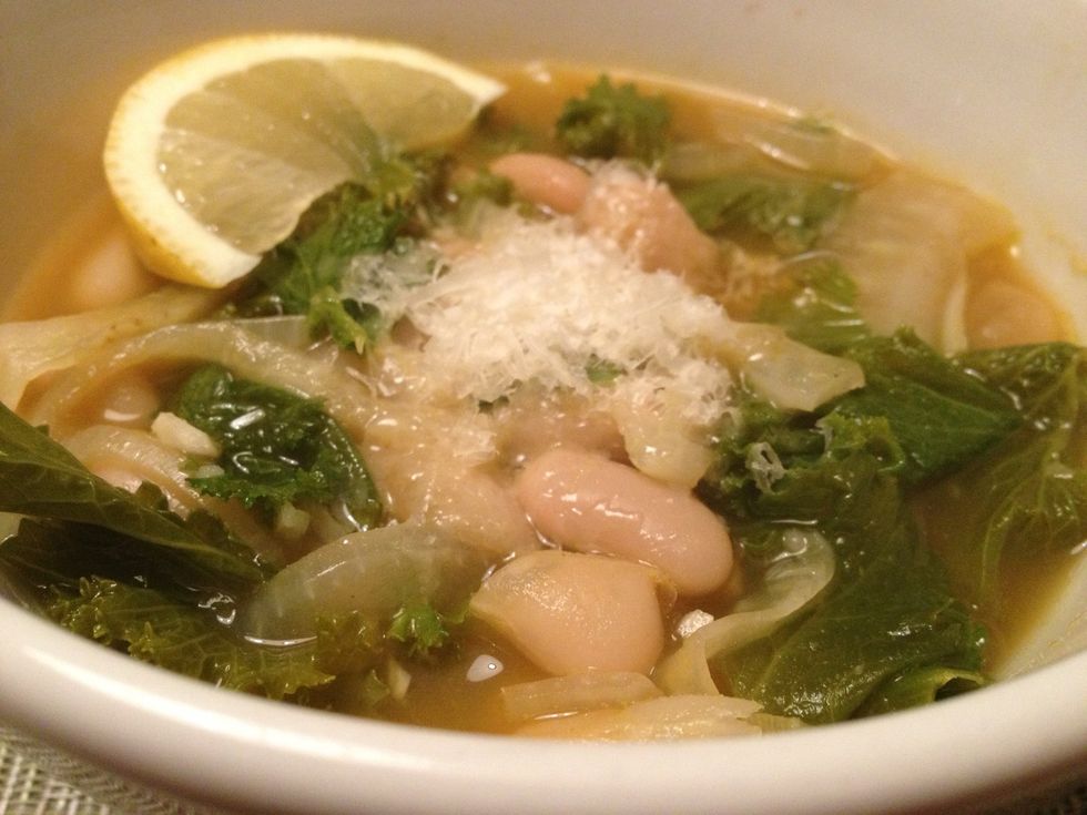 Serve with lemon wedges and a bit of grated Parmesan.