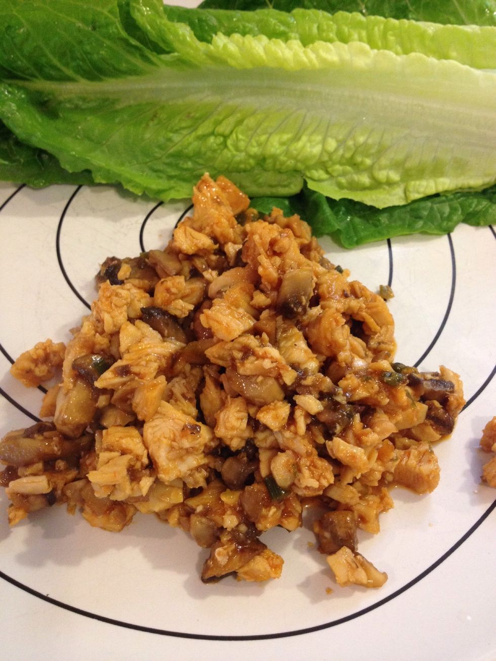 Serve with lettuce leaves.