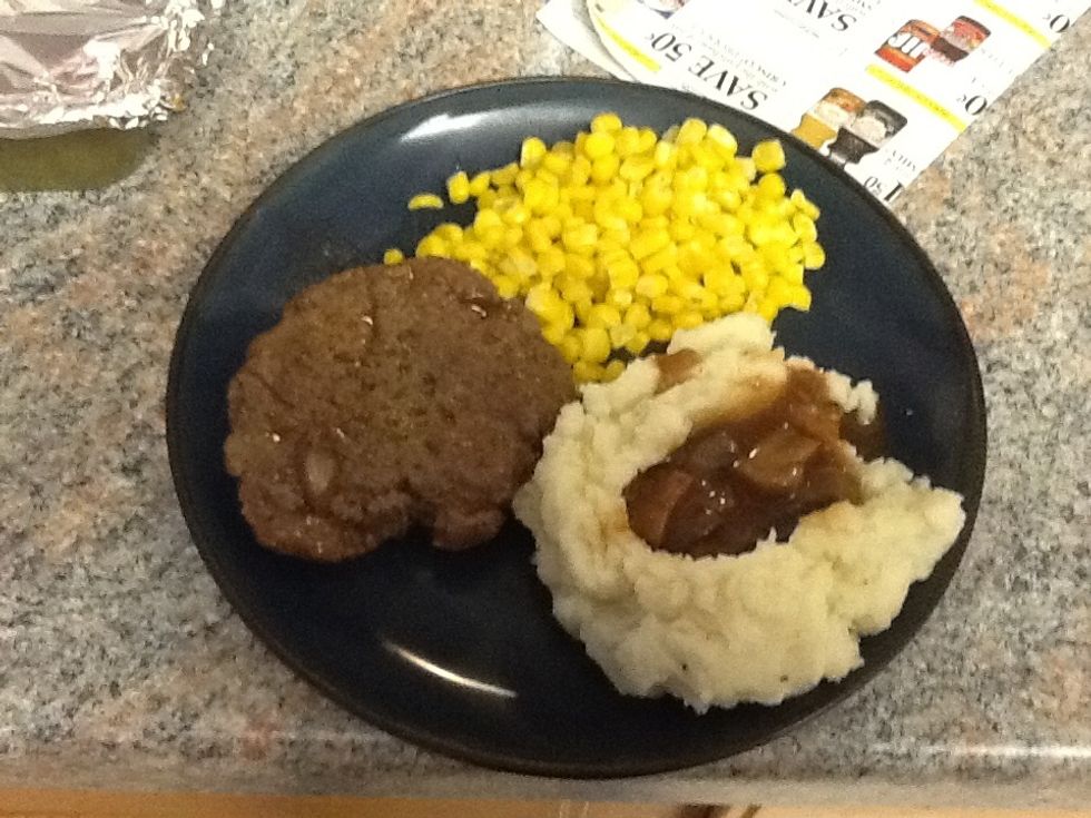 Serve with mash potatoes, corn, or whatever you like and enjoy!