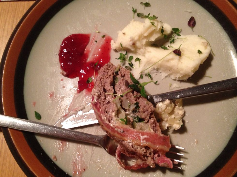 Serve with mashed potatoes and lingonberry jam, or with potato wedges and a nice gravy.