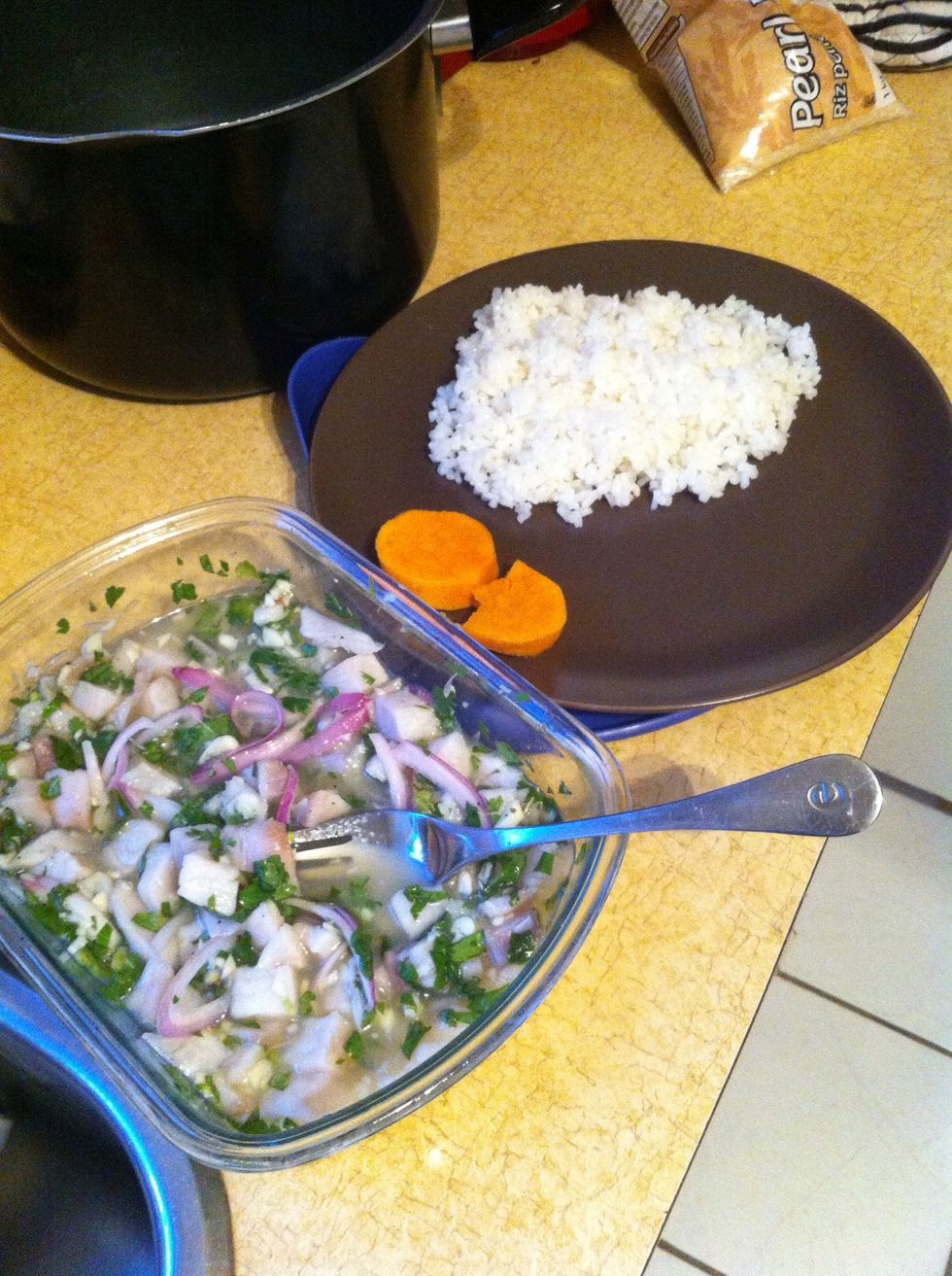 Serve with some white rice and with the yam on the Side and enjoy!!! \ud83d\ude09