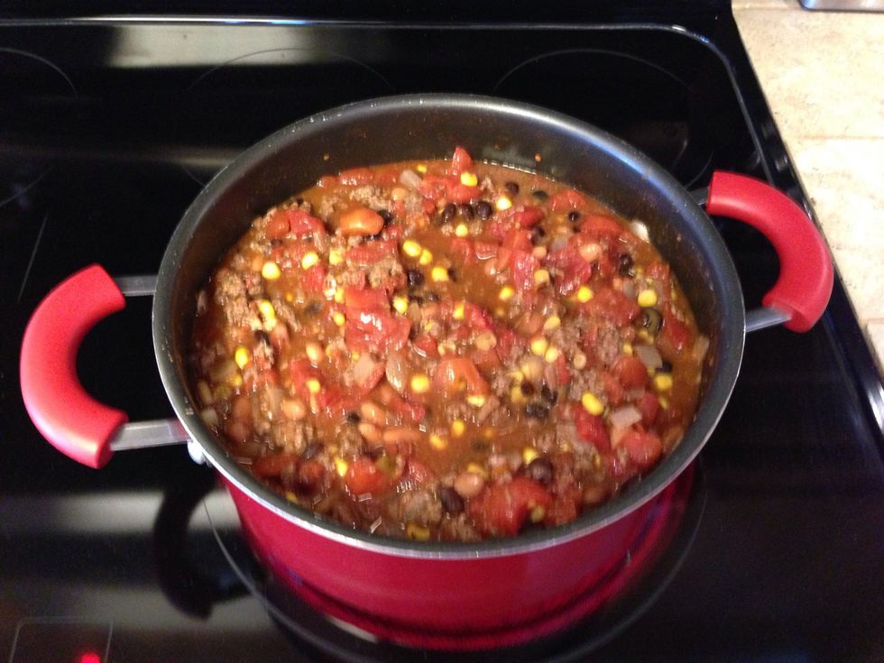 Serve with sour cream, cheese, jalapenos, black olives or whatever you like!