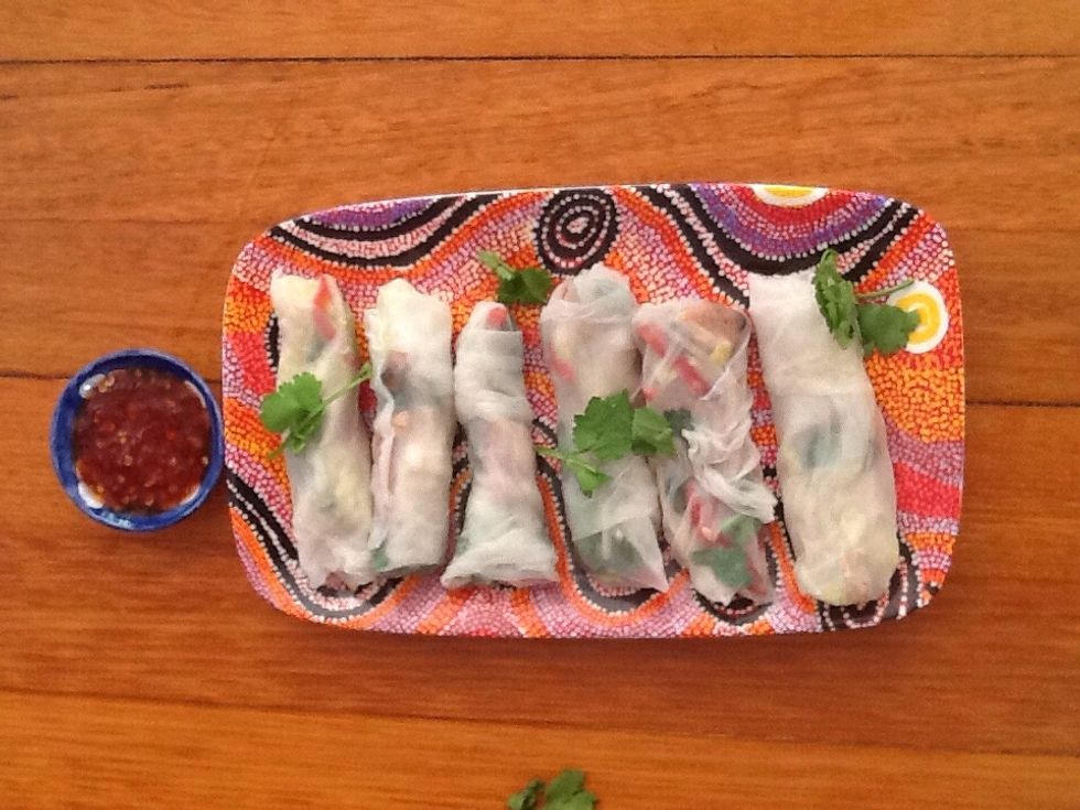 Serve with sweet chilli sauce.