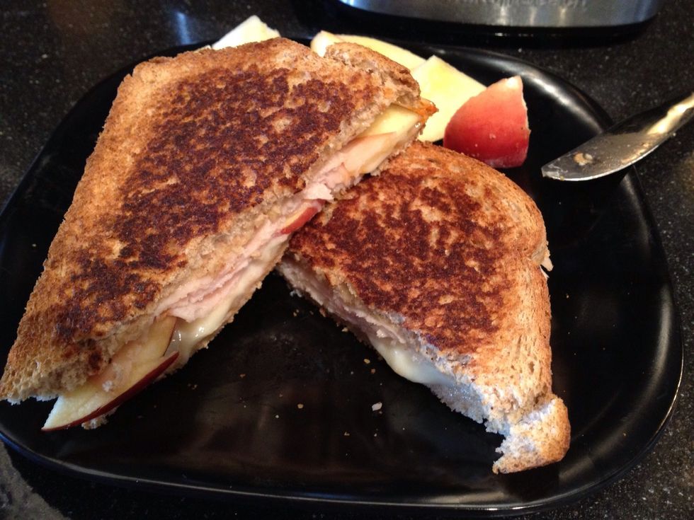 Serve with the leftover apple.