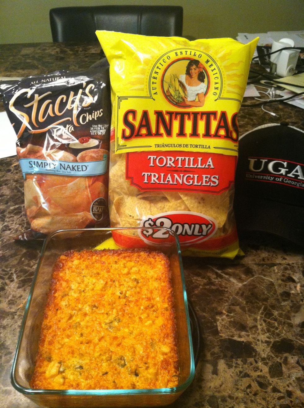 Serve with Tortilla or Pita chips. ENJOY!! \u270c\u2764\ud83d\ude03\ud83c\udfb6\ud83c\udfc8