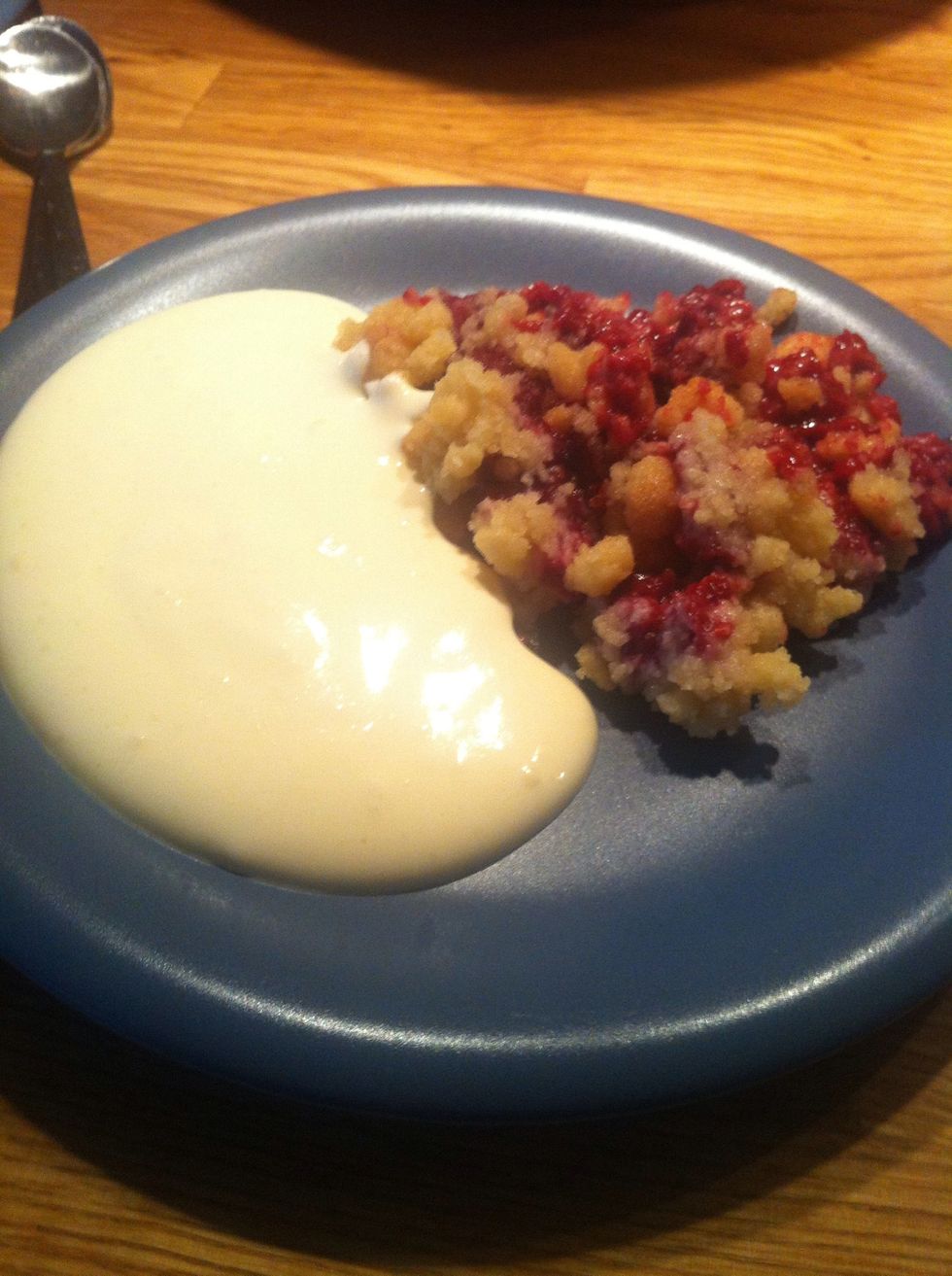 Serve with vanilla custard or ice cream \u2764