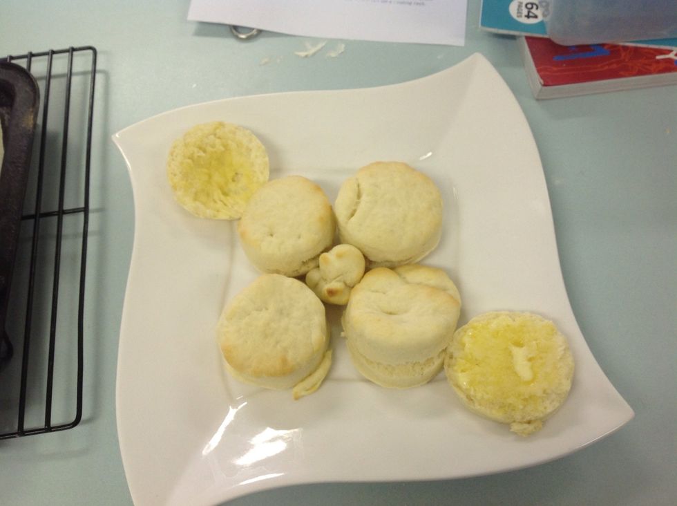 Served scones with butter