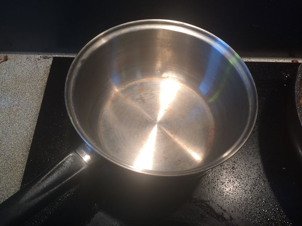 Set a separate saucepan to high.