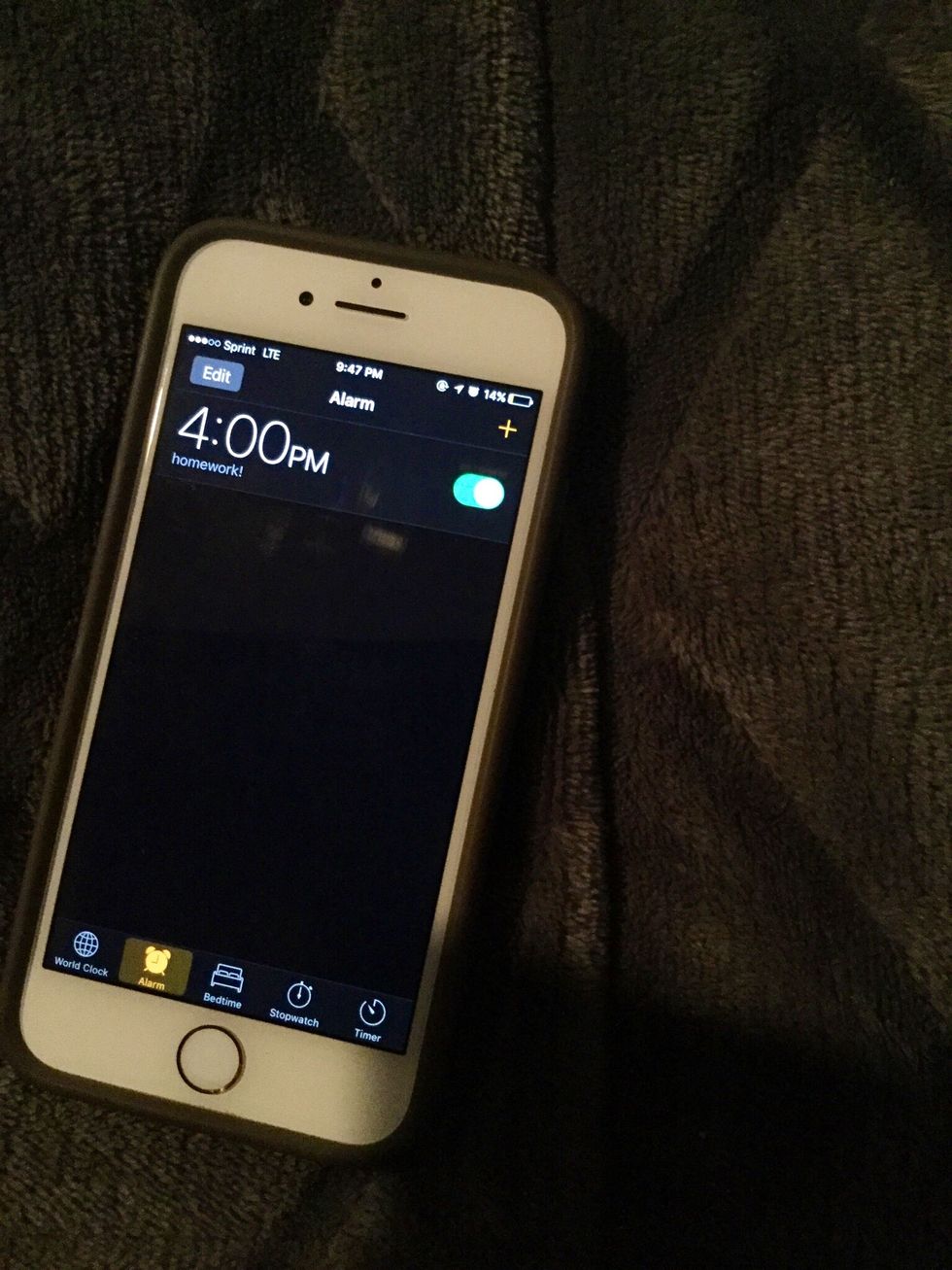 Set a timer to remind you to get started on your homework.