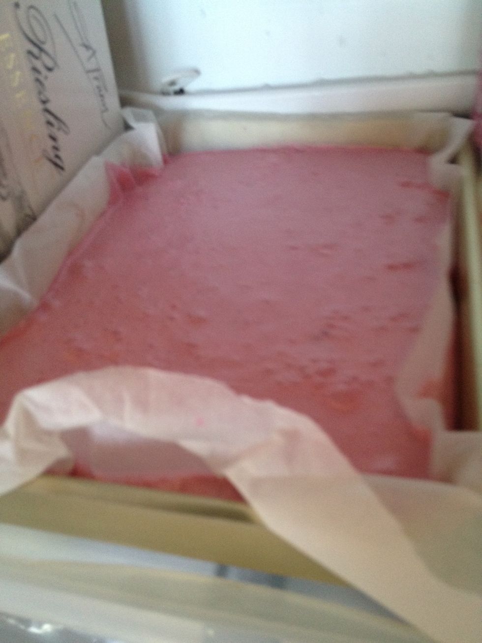 Set aside in the fridge for 3-4 hours, it should be firm when it is done