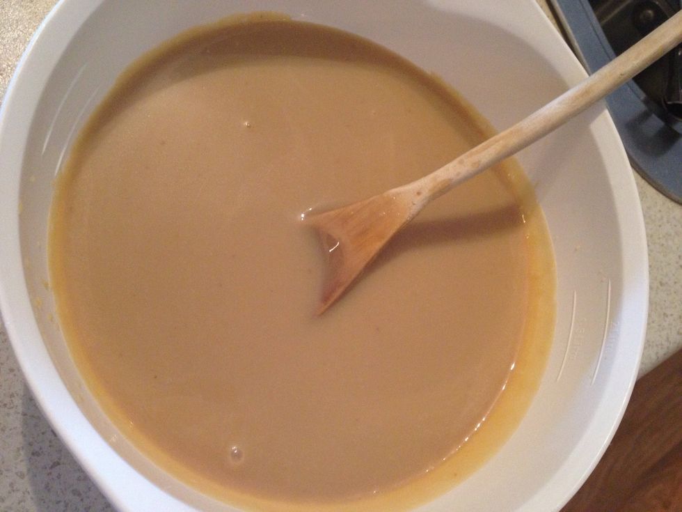 Set aside to cool. It will thicken further as it cools, so don't leave it to cool for too long or it will be difficult to pour.