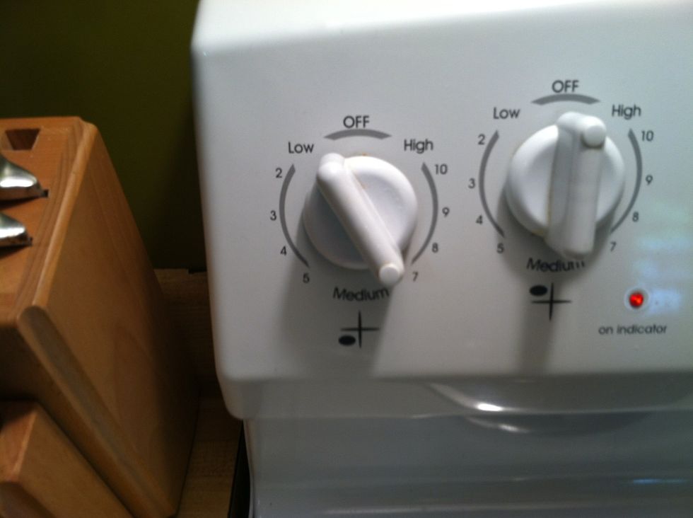 Set burner to medium heat...