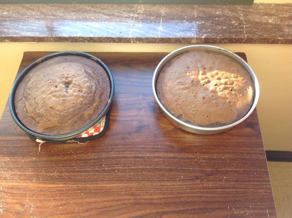 Set cakes out to cool