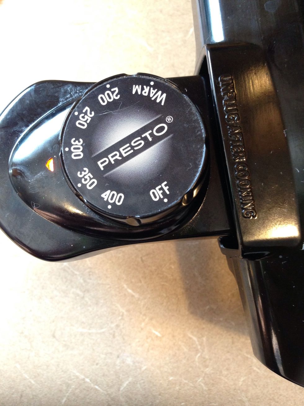 Set griddle to 300 degrees.