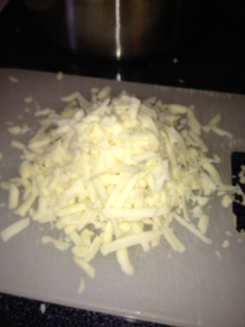 Set half aside for the top of the shells and put the remaining into a food processor...if you don't have one that's ok, just put into a bowl(might be a longer process) but you'll get it done.