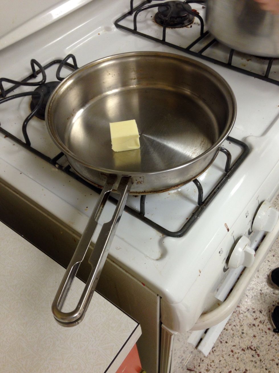 set heat to medium-high heat to melt the butter