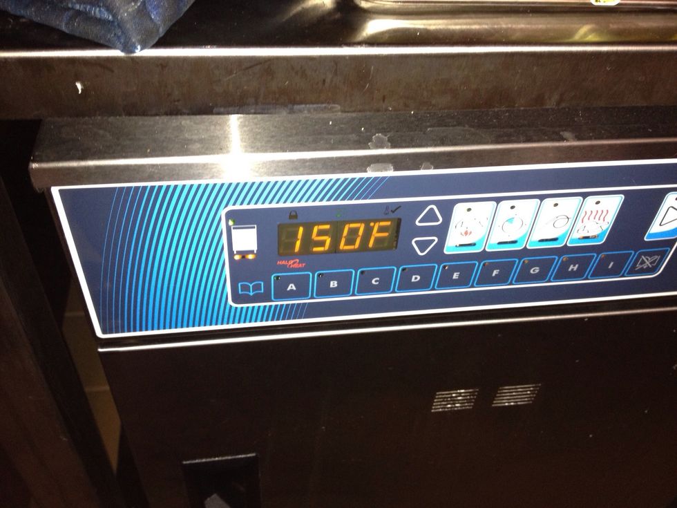 Set holding temp to 150F (65C).