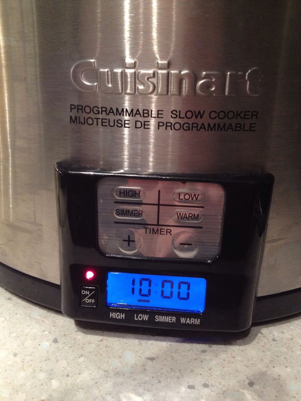 Set it on low for the day..10 hours or so should do. Until the meat can easily fall apart.