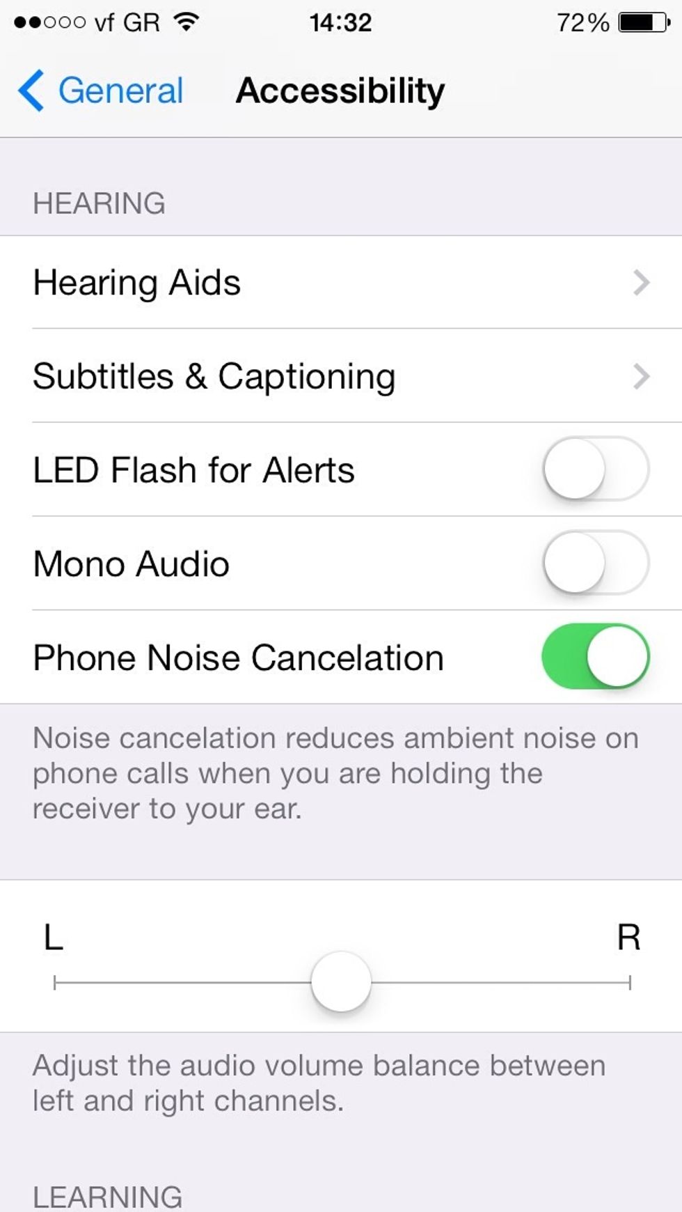 Set LED Flash for alerts to Off