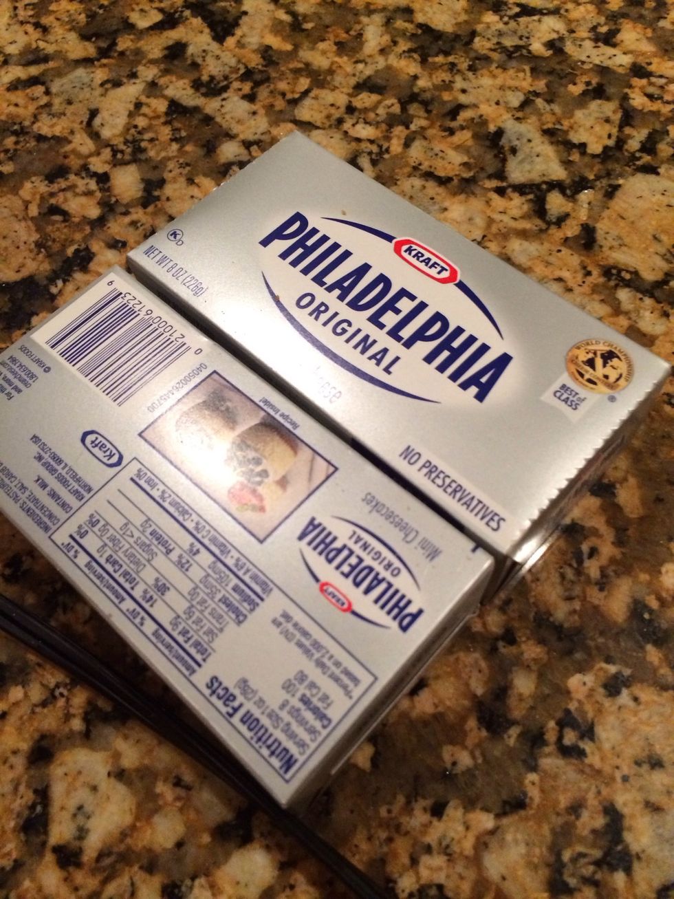 Set out blocks of cream cheese to soften