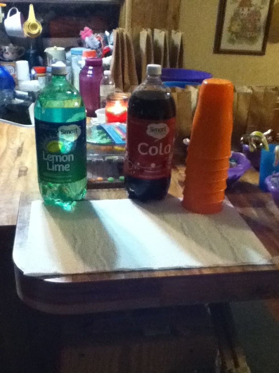 Set out pop and cups