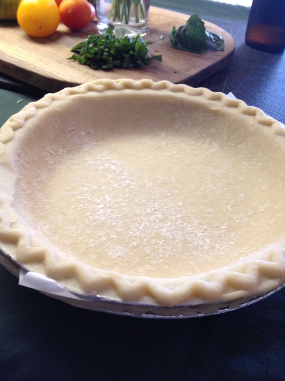 Set out the pie crust until room temperature. This is a store brand crust. I wasn't able to find the Pillsbury brand. (sorry Pillsbury)