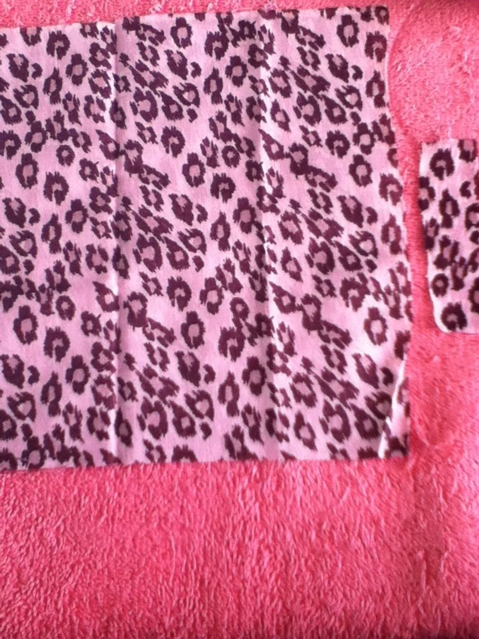 Set out your two pieces of fabrics right side down.