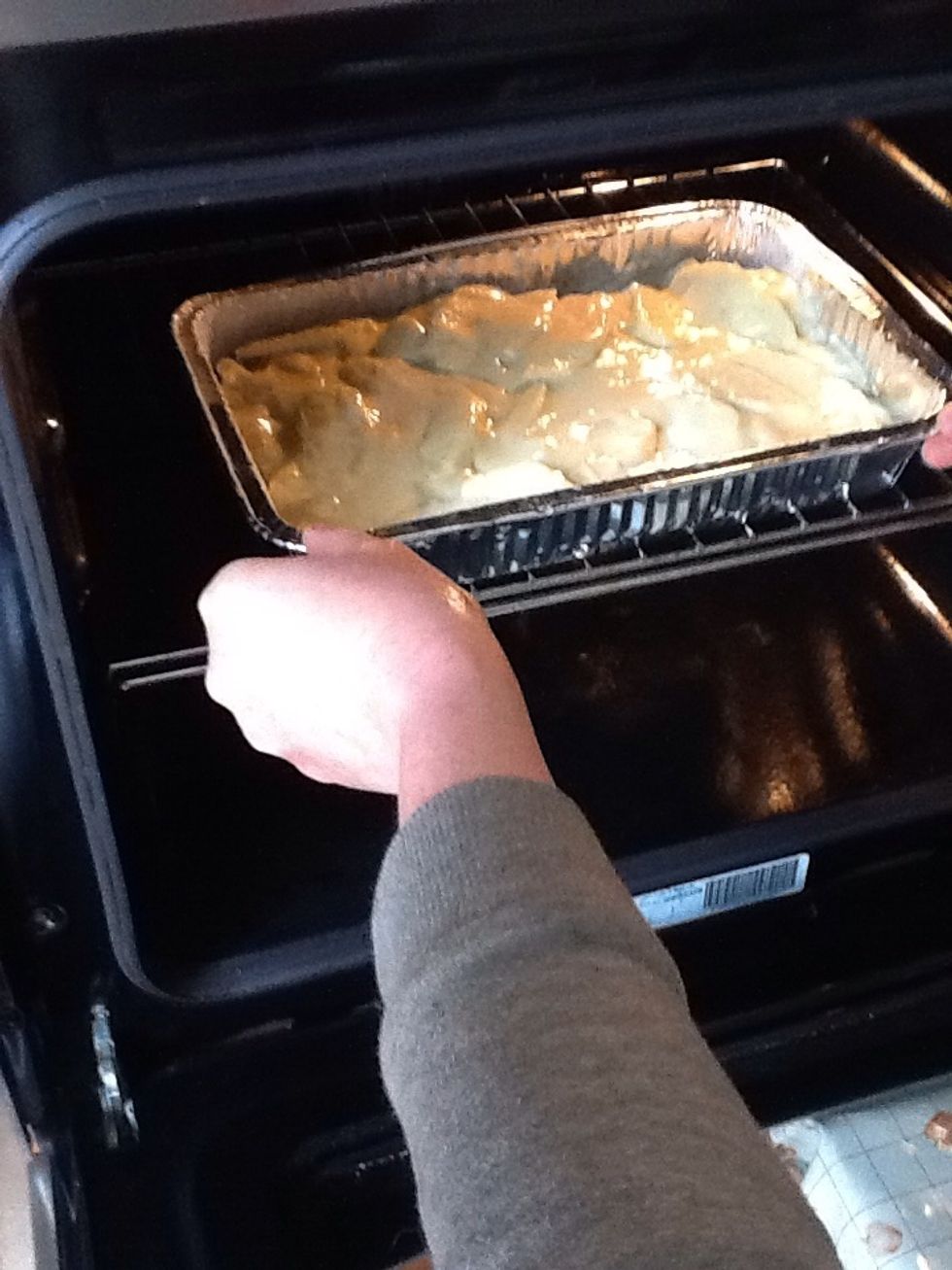 Set oven to 180 and bake for 30/40 minutes