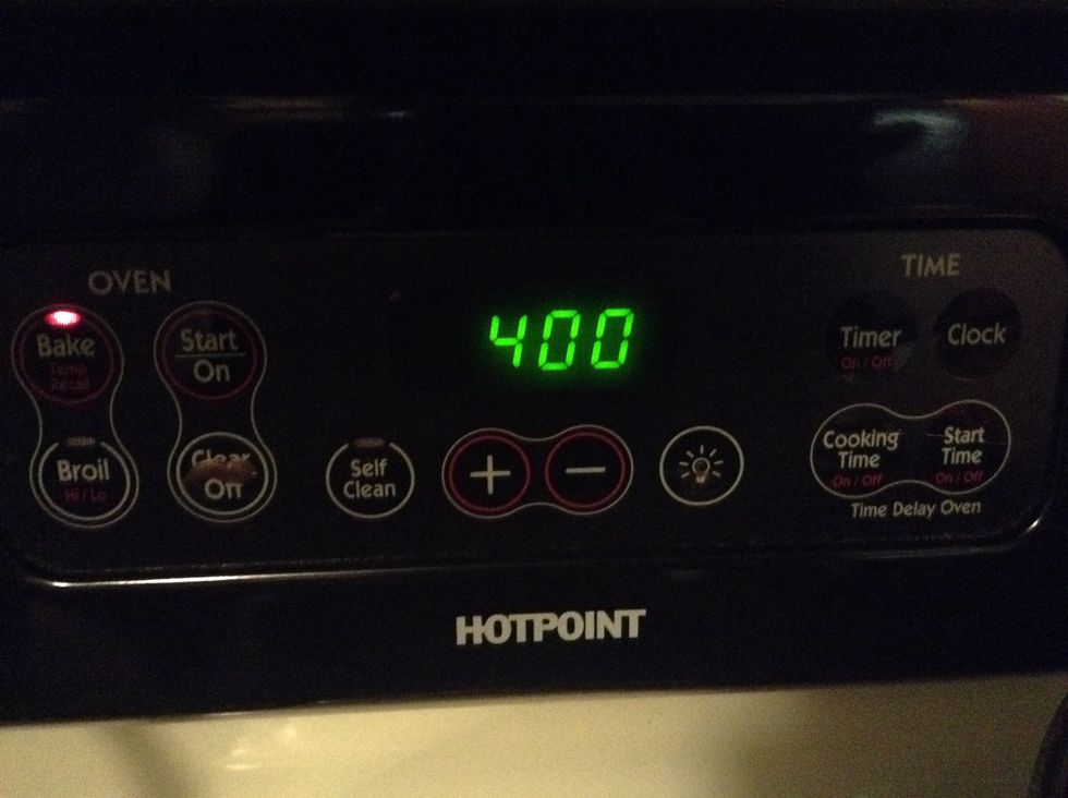 Set oven to 400 degrees and put in oven for 6-12 minutes