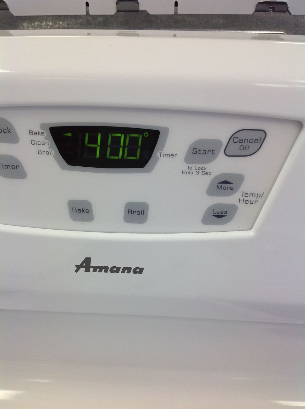 Set oven too 400 degrees.