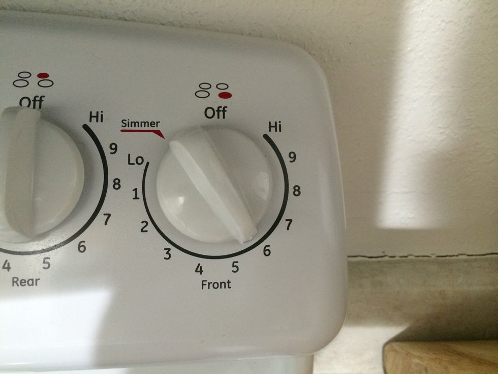 Set stove on medium high
