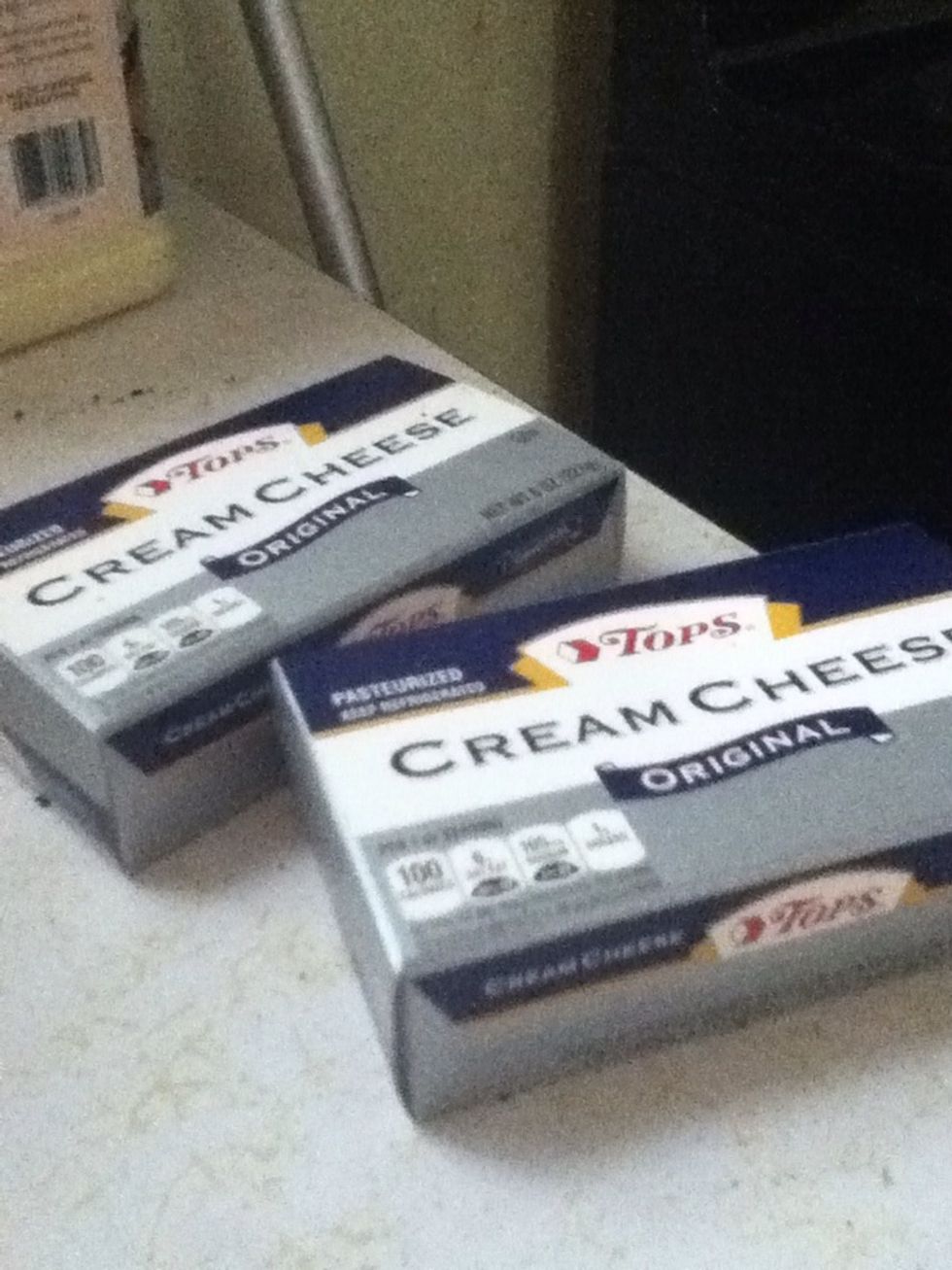 Set the cream cheese out to soften for a while so blending is easier (you only need one, I'm making two batches).