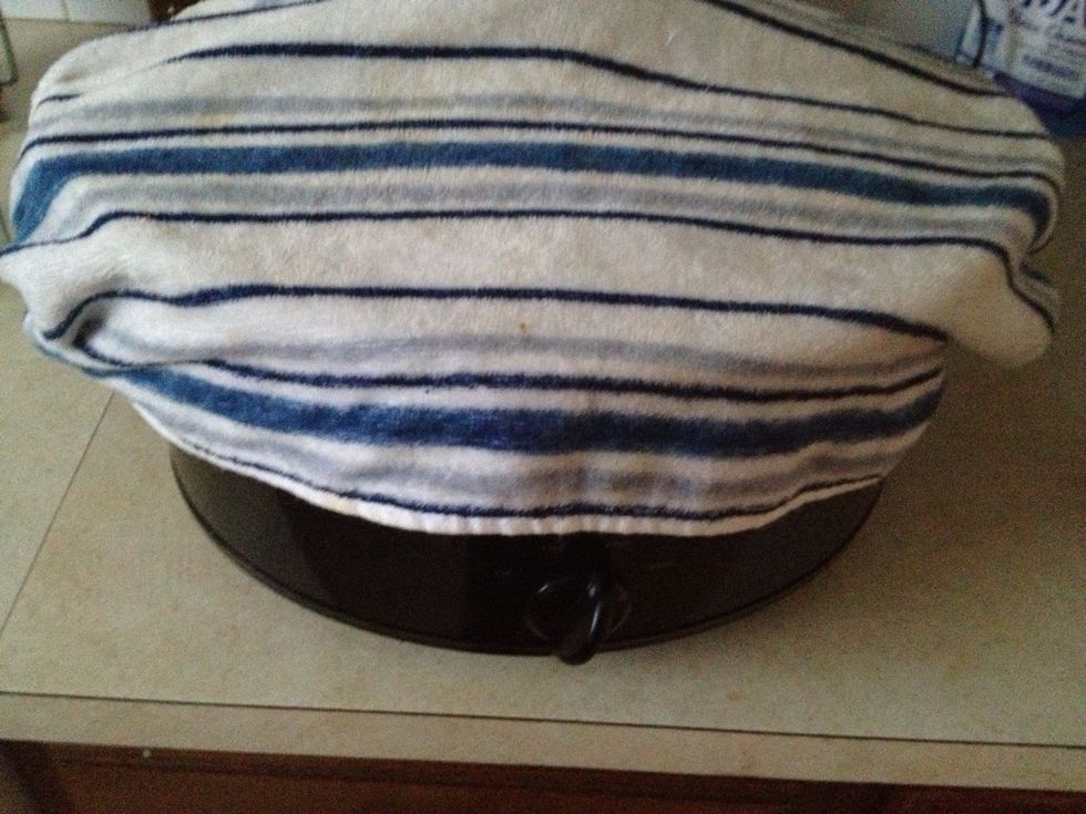 set the crockpot on the high. I like to cover mine. Check after 1 hour, mix everything. Add salt and pepper to your taste. Cook for another hour.