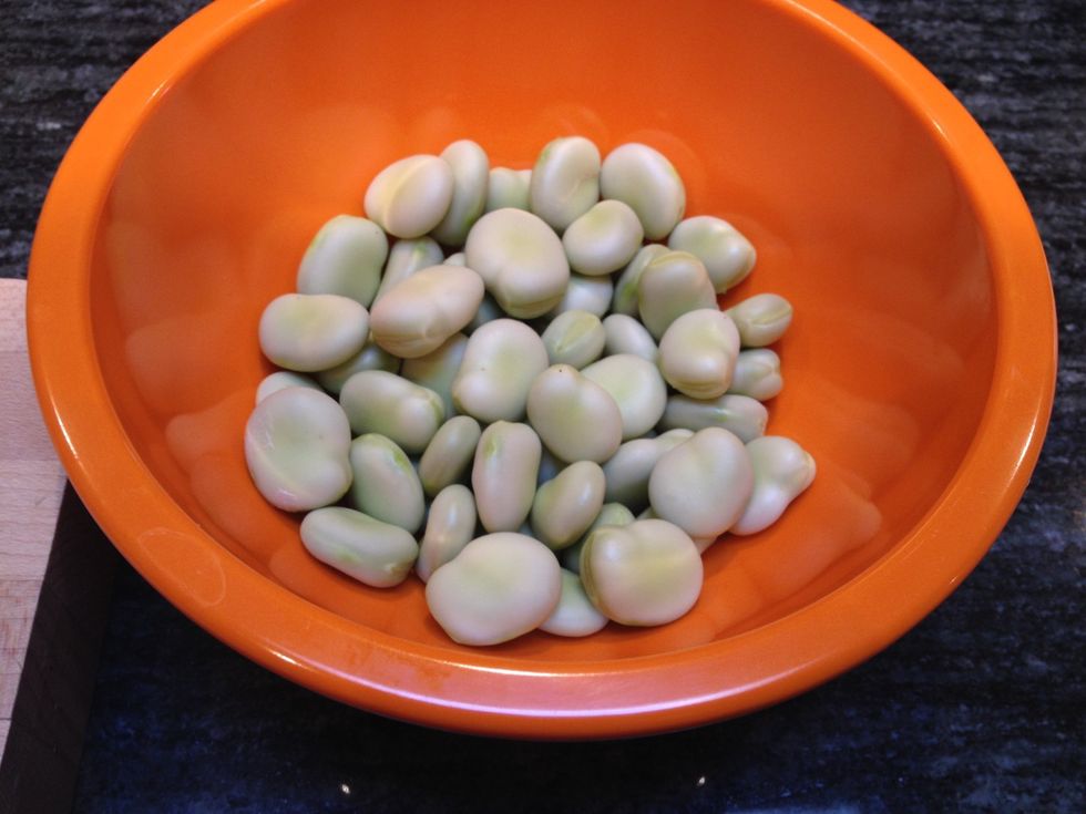 Set the favas aside. We are going to blanch them in a moment .