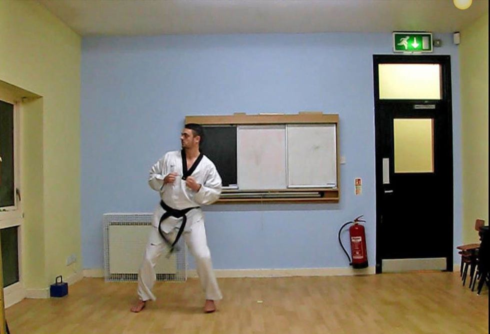 Set the kicking foot down landing forwards as you complete the kick. From here you can either perform additional moves, or return to the starting position.